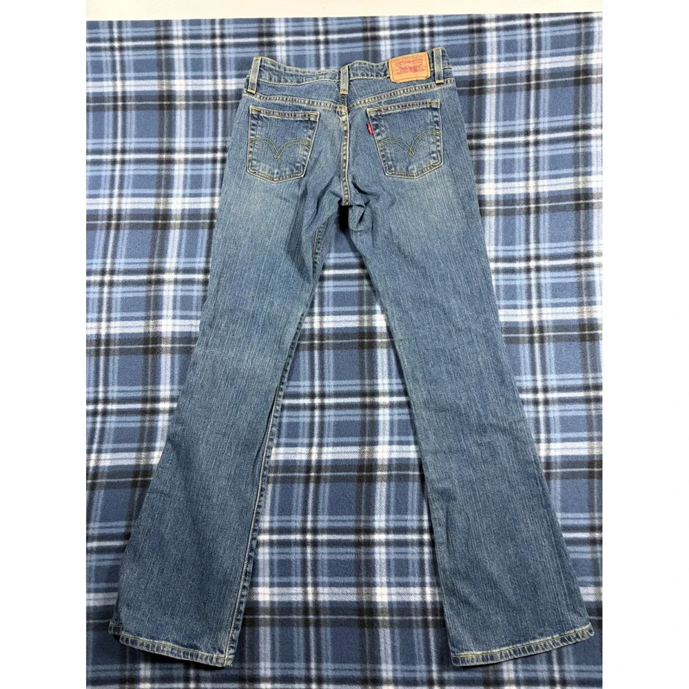 Levis 518 Superlow Boot Cut Jeans Medium Wash Blue Denim Womens 1M 518-0166